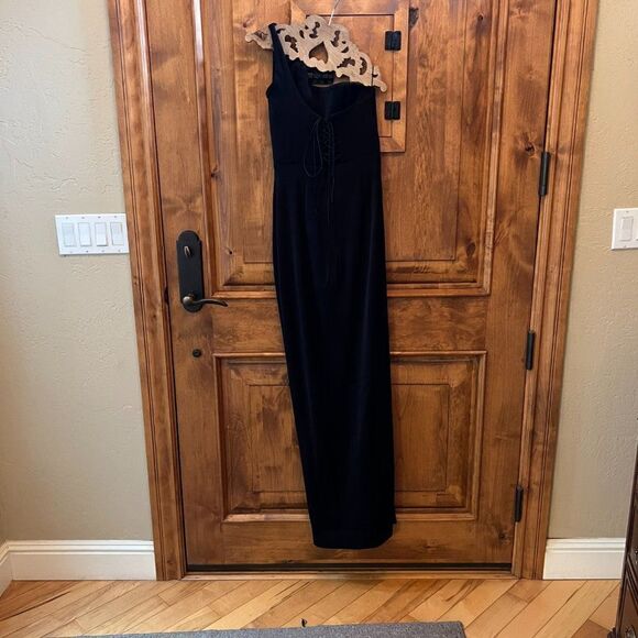 LIA STUBLLA Black One Shoulder High Slit Dress Size 0-2 XS NWT - Picture 12 of 12